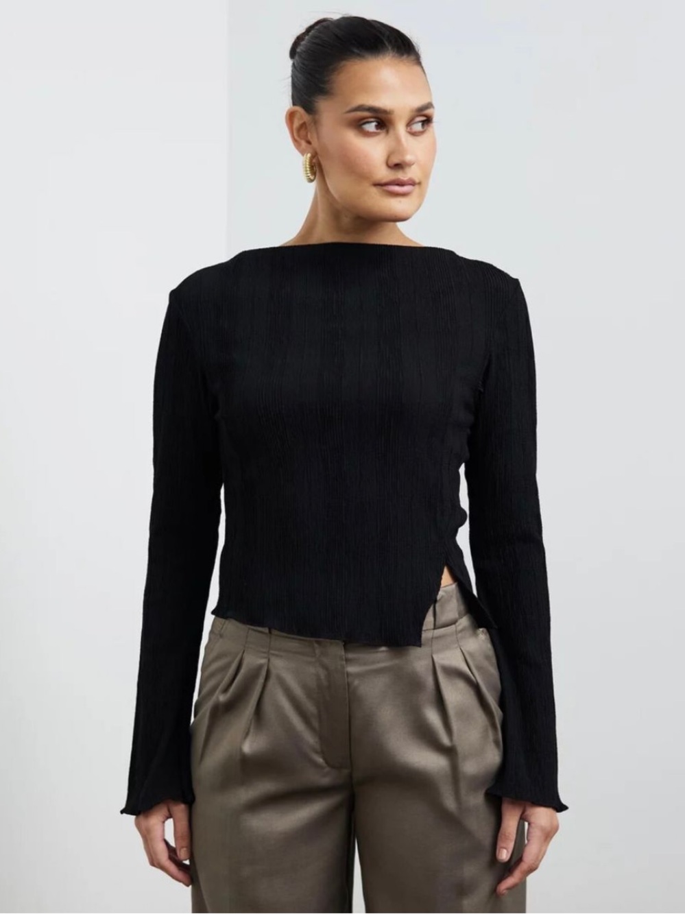 & OTHER STORIES Cropped Asymmetric Frilled Top
